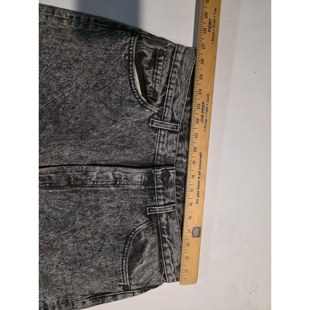 Levi’s 501 Jeans 36x34 Black Acid Wash USA Made Vintage Button Fly Denim